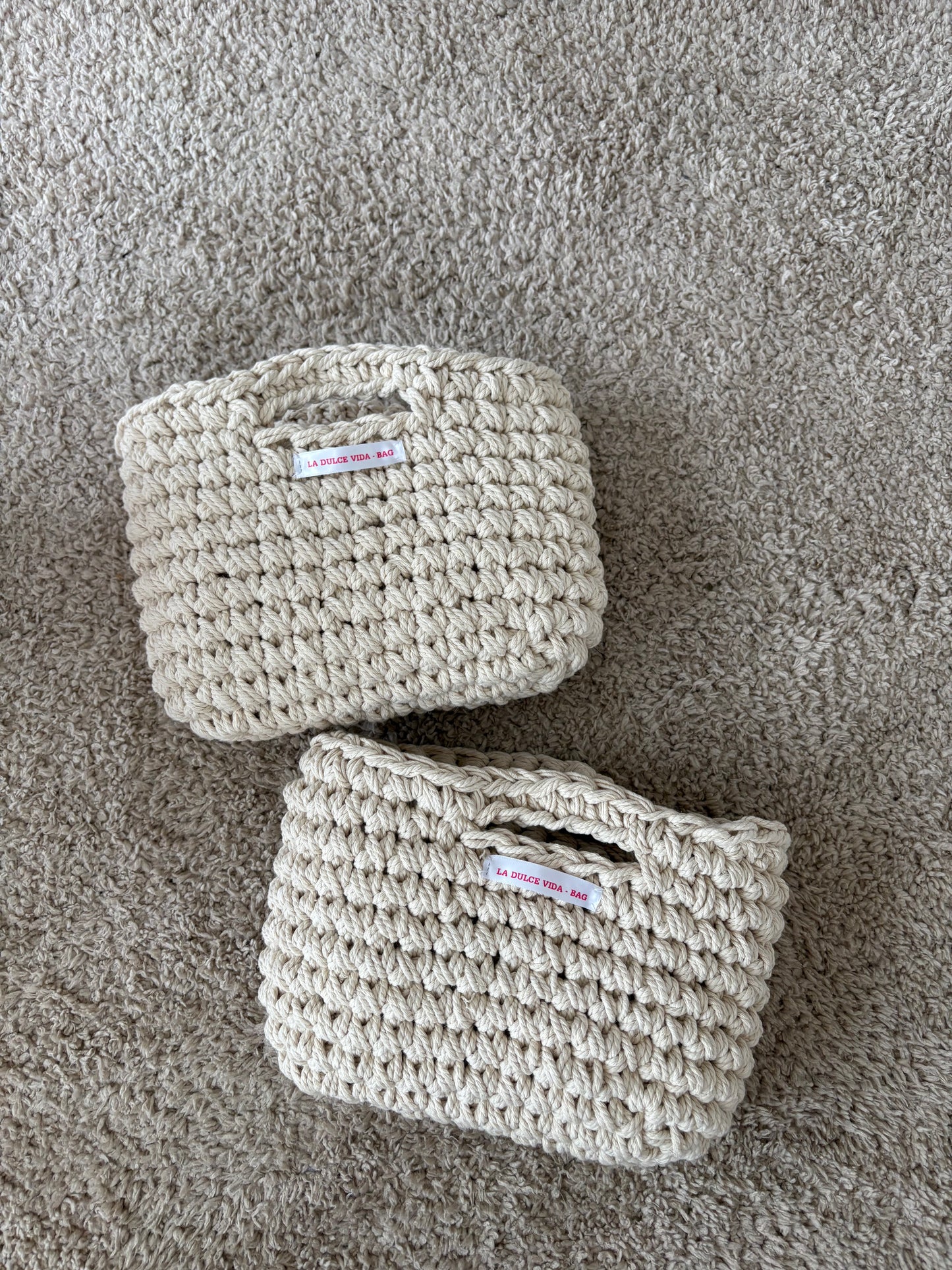 Mini macramé beige